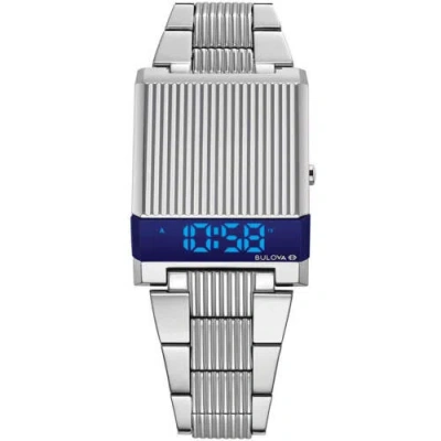 Pre-owned Bulova Men's Watch Computron Quartz Digital Led Dial Steel Case Bracelet 96c139
