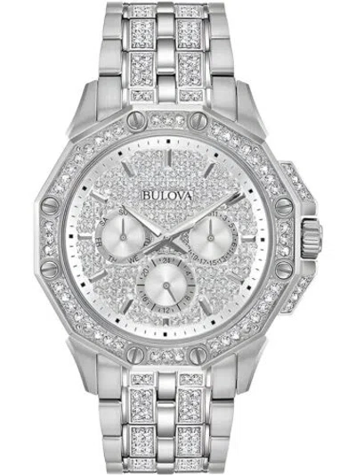 Pre-owned Bulova Men's Watch Octava Quartz Silver Dial Stainless Steel Bracelet 96c134