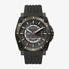 Bulova Mens Black Strap Watch 98b417 In Black