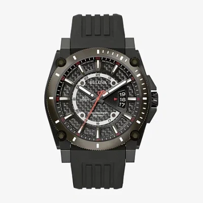 Bulova Mens Black Strap Watch 98b417