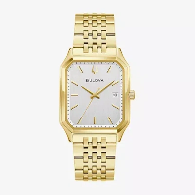 BULOVA MENS GOLD TONE STAINLESS STEEL BRACELET WATCH 97B236