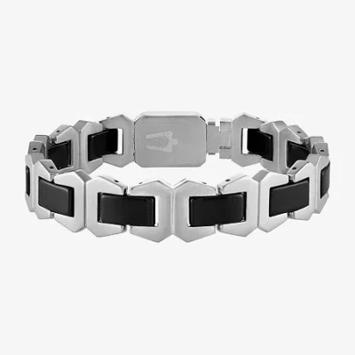 Bulova Men's Jewelry Bulova Mens Stainless Steel Solid 8 1/2 Inch Link Bracelet In Silver