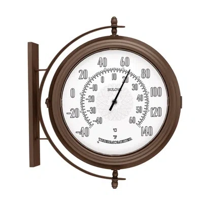 Bulova Metal Wall Clock In Illumintaed;tempature