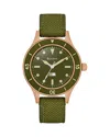 Bulova 150th Anniversary Men's Automatic Mil-ships Green Nylon Strap Watch 41mm In Green/green
