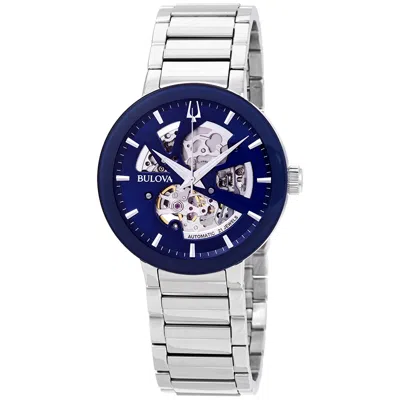Bulova Modern Automatic Blue Dial Men's Watch 96a204 In Blue/silver Tone