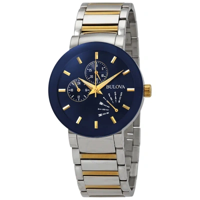 Bulova Modern Blue Dial Men's Watch 98c123 In Two Tone  / Blue / Gold Tone / Yellow