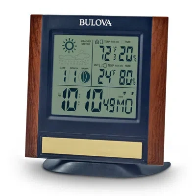 Bulova Modern Digital Quartz Tabletop Clock In Red/gray In Red,gray