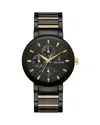 Bulova Mens Chronograph Two Tone Stainless Steel Bracelet Watch 98c149 In Black/two-tone