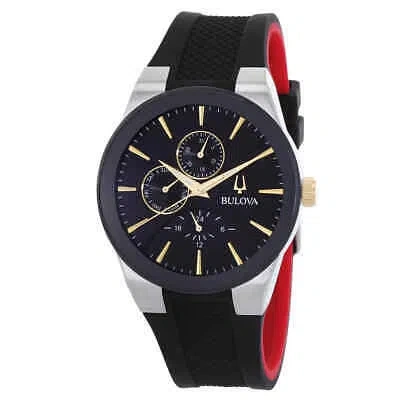 Pre-owned Bulova Modern Millenia Chronograph Quartz Black Dial Men's Watch 98c146
