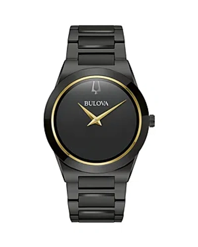 Bulova Men's Modern Millennia Black-tone Stainless Steel Bracelet Watch 41mm