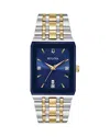 Bulova Modern Quadra Watch, 31mm X 45mm In Blue/two-tone