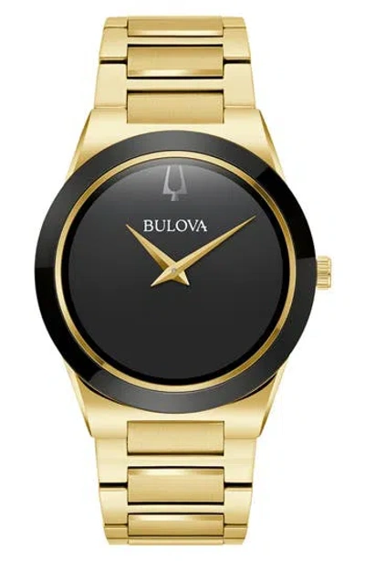 Bulova Modern Two Hand Quartz Bracelet Watch, 41mm In Gold