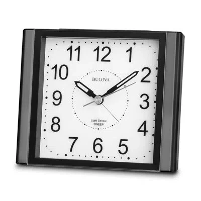Bulova Moonbeam Clock In Black,gun Metal