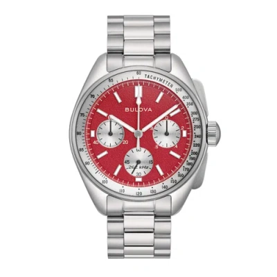 Pre-owned Bulova Moonwatch Man Watch Lunar Pilot Chrono Red 43mm 96a316