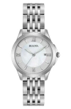 Bulova Mother Of Pearl Dial Bracelet Watch, 28mm In Metallic