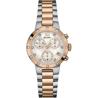 Pre-owned Bulova Multicolour Womens Chronograph Watch 98w210
