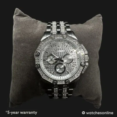 Pre-owned Bulova Multifunction Crystal Pave Dial Men's Men's Watch 96c134