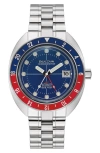 Bulova Men's Automatic Oceanographer Gmt Stainless Steel Bracelet Watch 41mm In Silverone