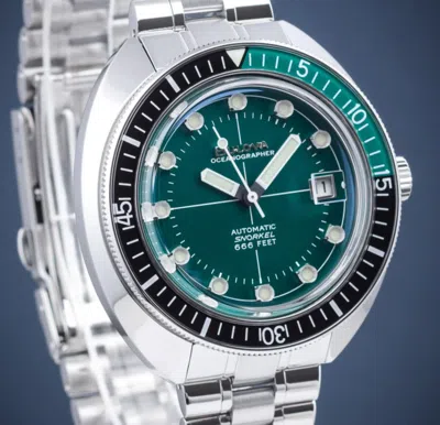 Pre-owned Bulova Oceanographer Automatic Sapphire Devil Diver Green Dial Men's Watch