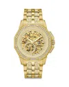 Bulova Octava Mens Automatic Gold Tone Stainless Steel Bracelet Watch 98a292 In Gold