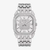 Bulova Octava Mens Crystal Accent Silver Tone Stainless Steel Bracelet Watch 96a285 In Silver
