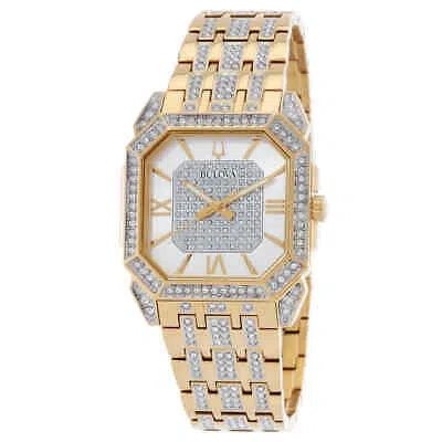 Pre-owned Bulova Octava Quartz Crystal Silver Dial Men's Watch 98a295