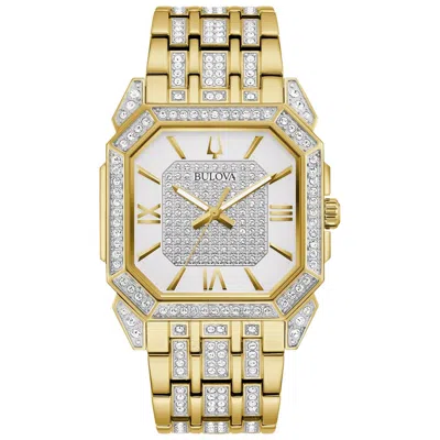 Bulova Men's Crystal Octava Gold-tone Stainless Steel Bracelet Watch 40mm In Two Tone  / Gold Tone / Silver
