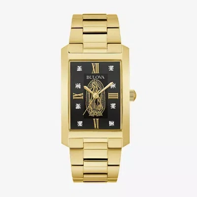 Bulova Our Lady Of Guadalupe / Nuestra Seã±ora De Guadalupe Mens Diamond Accent Gold Tone Stainless Steel B