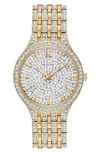 Bulova Pavé Crystal Bracelet Watch, 32mm In Gold
