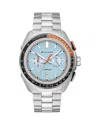 Bulova Men's Chronograph Racer Stainless Steel Bracelet Watch 42mm In Blue/silver