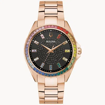 Pre-owned Bulova Phantom 97a180 Rose Gold-tone Watch