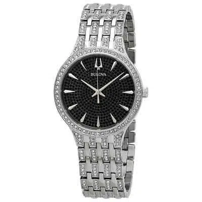 Pre-owned Bulova Phantom Black Pave Dial Men's Watch 96a227
