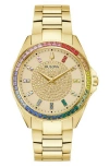 Bulova Men's Classic Phantom Gold-tone Stainless Steel Bracelet Watch 40mm In Gold