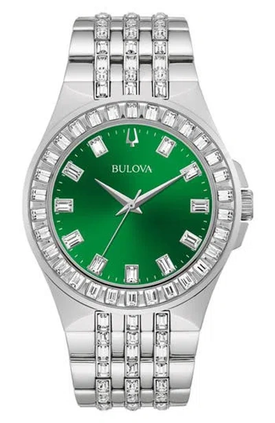 Bulova Phantom Crystal Bracelet Watch, 42mm In Silver