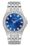 Bulova Men's Phantom Crystal Stainless Steel Bracelet Watch 42mm In Silver