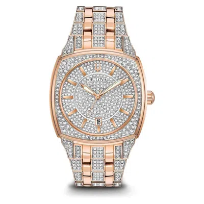 Bulova Phantom Crystal Mens Watch In Gold