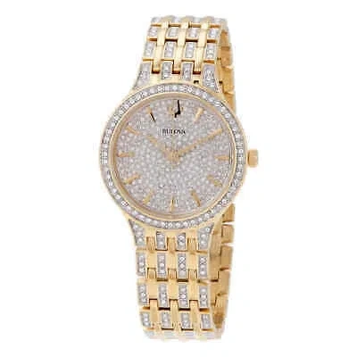 Pre-owned Bulova Phantom Crystal Pave Dial Ladies Watch 98l263