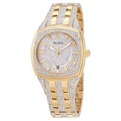 Pre-owned Bulova Phantom Crystal Pave Dial Men's Watch 98b323