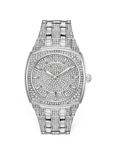 Bulova Phantom Crystal-embellished Watch In Silver