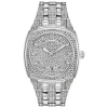 Bulova Phantom Mens Silver Tone Stainless Steel Bracelet Watch 96b296 In Transparent