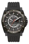 Bulova Precisionist 3-hand Quartz Silicone Strap Watch, 48.3mm In Black