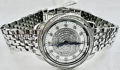 Pre-owned Bulova Precisionist 96r154 Women's Analog Round Mother Of Pearl Diamond Watch