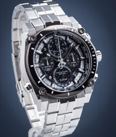 Pre-owned Bulova Precisionist 98b316 Men's Chronograph 262 Khz Stainless Steel Watch