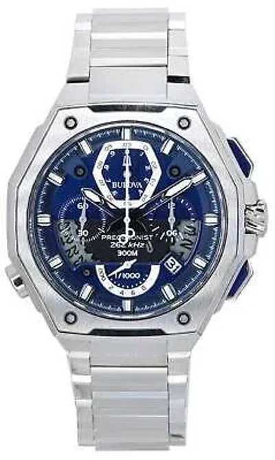 Pre-owned Bulova Precisionist Chronograph Blue Dial Quartz Diver's 96b349 300m Men's Watch