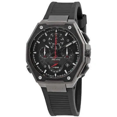 Pre-owned Bulova Precisionist Chronograph Quartz Black Dial Men's Watch 98b358