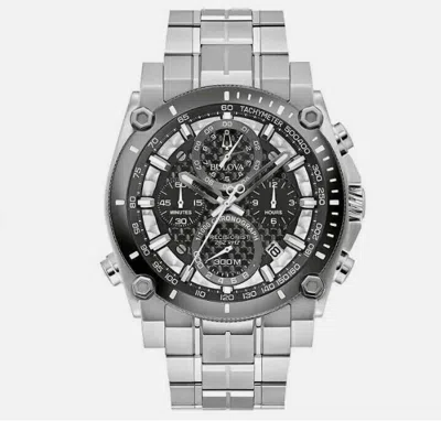 Pre-owned Bulova Precisionist Chronograph Stainless Steel Quartz Men' Watch 98b405