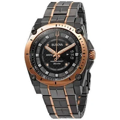Pre-owned Bulova Precisionist Diamond Black Dial Men's Watch 98d149