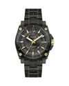 Bulova Luxury Icon Mens Black Stainless Steel Bracelet Watch 98b408 In Black