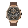 Bulova Precisionist Mens Chronograph Brown Leather Bracelet Watch 98b356 In Brown
