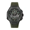 Bulova Precisionist Mens Chronograph Green Leather Bracelet Watch 98b355 In Multi